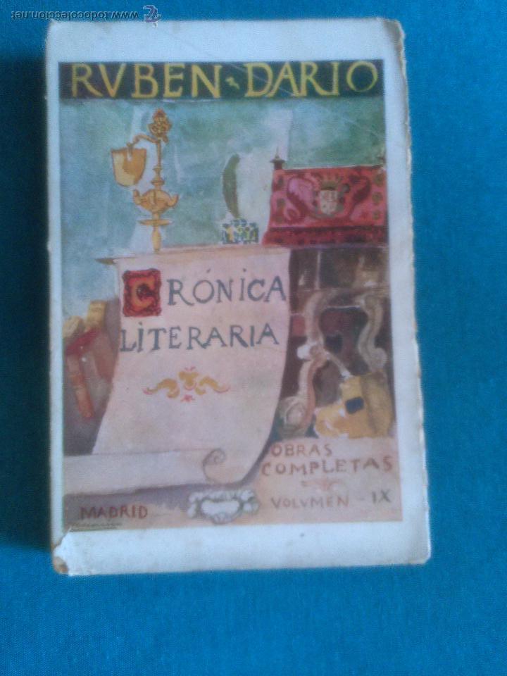 Libros antiguos: Cr&oacute;nica literaria. Ruben Dario - Foto 1