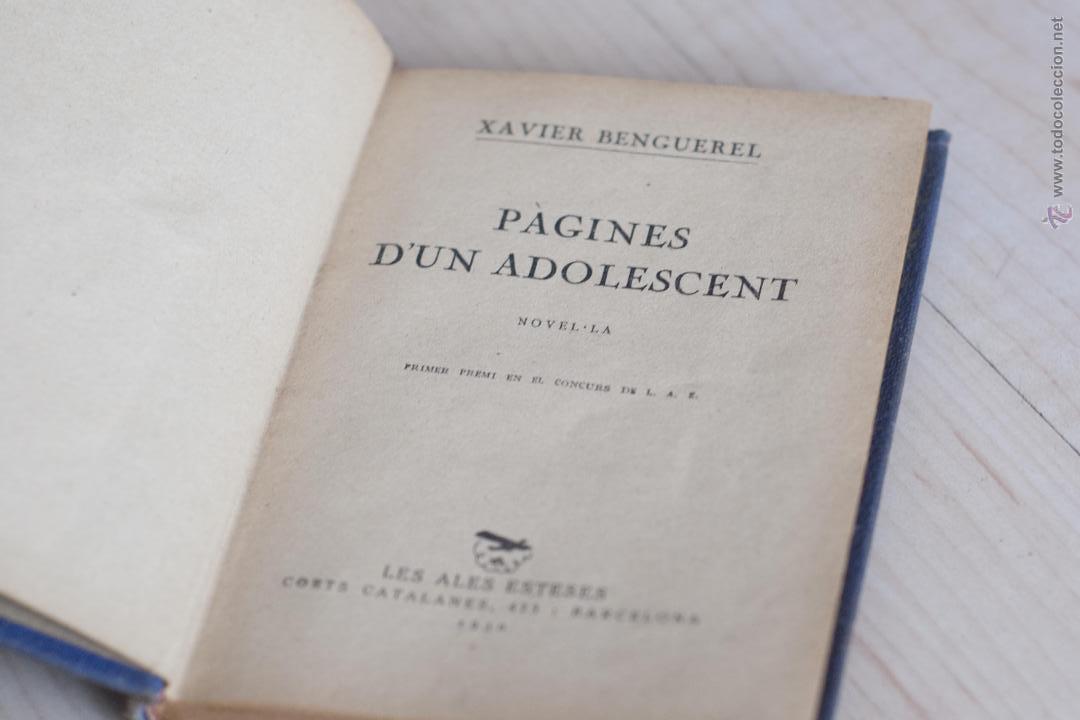 Libros antiguos: P&agrave;gines dun adolescent - Xavier Benguerel  1930 - Foto 1