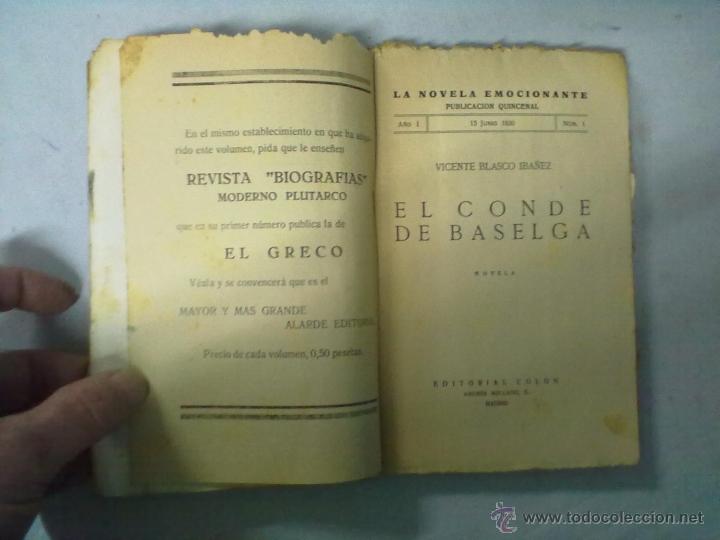Libros antiguos: VICENTE BLASCO IBA&Ntilde;EZ EL CONDE DE BASELGA - Foto 3