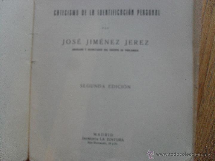 Libros antiguos: LA DACTILOSCOPIA al alcance de todos, Jose Jimenez Jerez - Foto 3