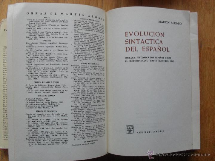 Libros antiguos: EVOLUCION SINTACTICA DEL ESPA&Ntilde;OL Martin Alonso - Foto 3
