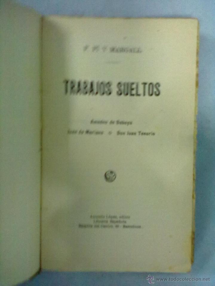 Libros antiguos: F. PI Y MARGALL TRABAJOS SUELTOS. - Foto 3