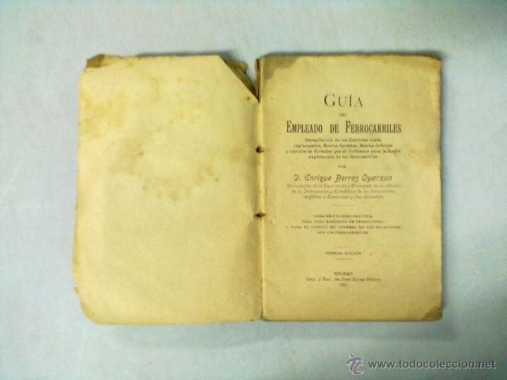 Libros antiguos: ENRIQUE BERROS OYARZUN GUIA DEL EMPLEADO DE FERROCARRILES 1902 - Foto 2 - 53514298