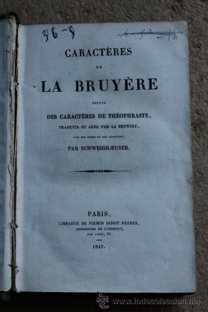Libros antiguos: Caract&egrave;res de&hellip; La Bruy&egrave;re - Foto 1