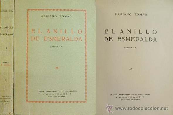 Libros antiguos: TOM&Aacute;S, Mariano.  El anillo de esmeralda.  (1928). - Foto 1