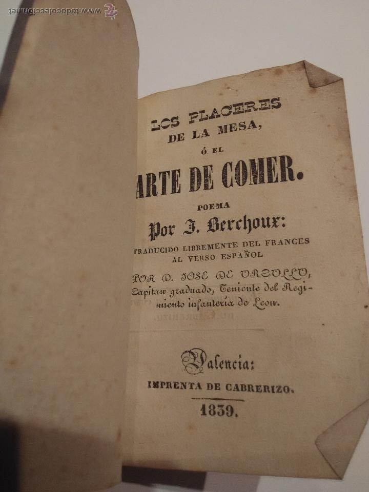 Libros antiguos: Los placeres de la mesa o el arte de comer. Berchoux - Foto 2