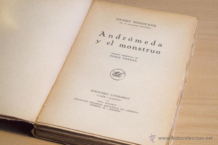 Libros antiguos: Andr&oacute;meda y el monstruo - Henry Bordeaux   1929 - Foto 3