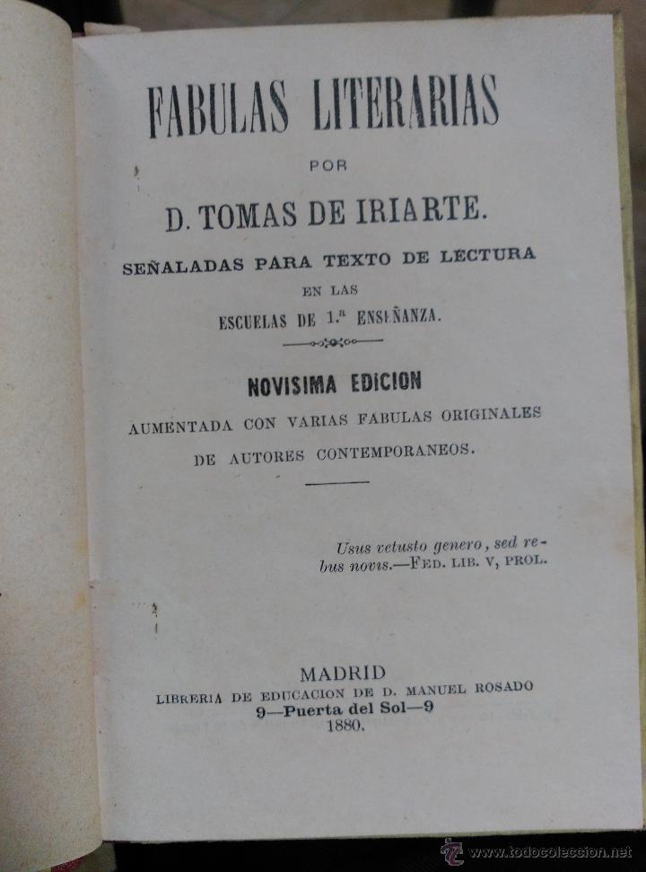 Libros antiguos: F&aacute;bulas de Iriarte. 1880 - Foto 2