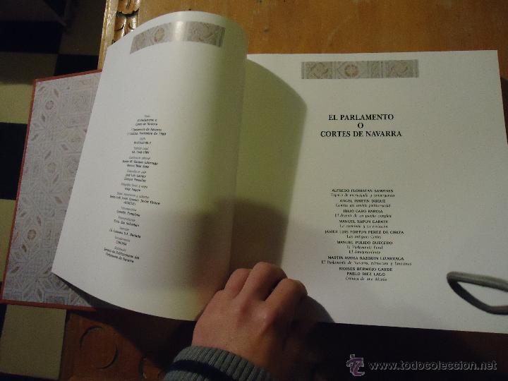 Libros antiguos: EL PARLAMENTO O CORTES DE NAVARRA  GRAN LIBRO - Foto 4