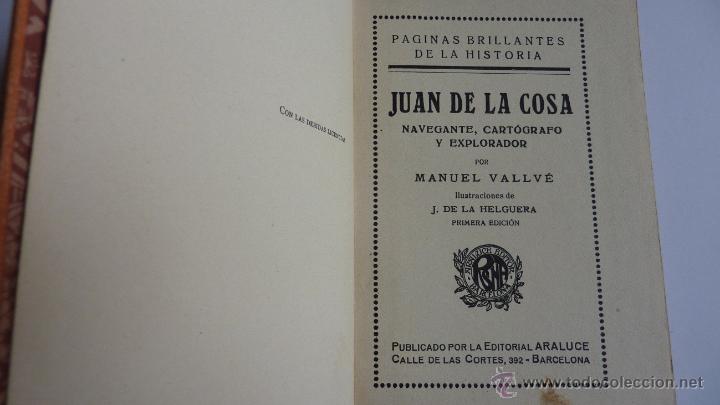 Libros antiguos: JUAN DE LA COSA (ARALUCE, 1935) - Foto 2