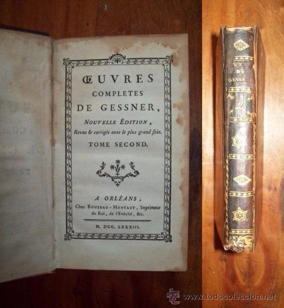 Libros antiguos: GESSNER, Salomon. Oeuvres completes de Gessner. Tome Second - Foto 1