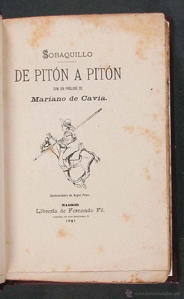 Libros antiguos: De piton a piton. Sobaquillo - Foto 1