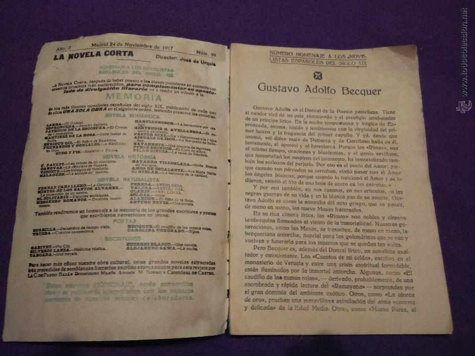 Libros antiguos: la novela corta. Gustavo Adolfo Becquer - Foto 2