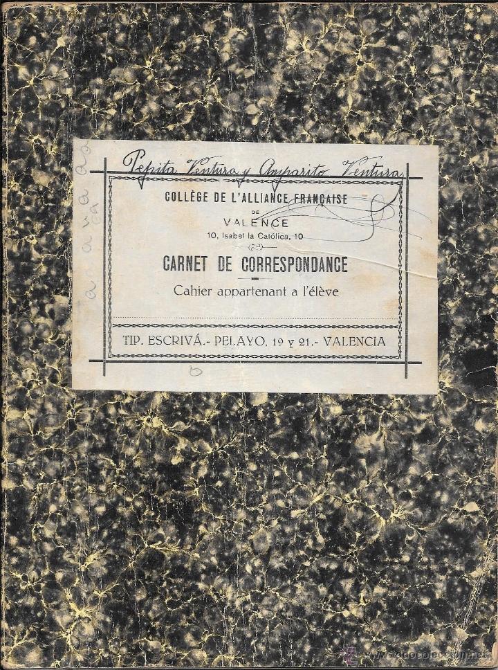 Antiquarische B&uuml;cher: CUADERNO DE NOTAS DE PEPITA Y AMPARITO VENTURA. COLL&Egrave;GE D L'ALLIANCE FRAN&Ccedil;AISE VALENCIA. CURSO 1928