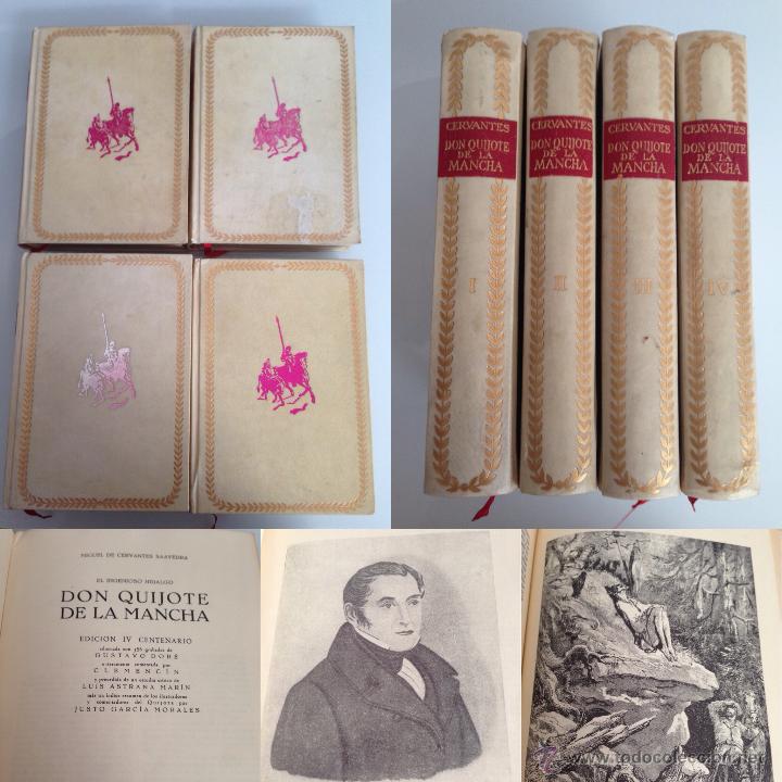 Libros antiguos: 4 tomos Don Quijote de la Mancha. Cervantes. Edici&oacute;n IV centenario - Foto 1
