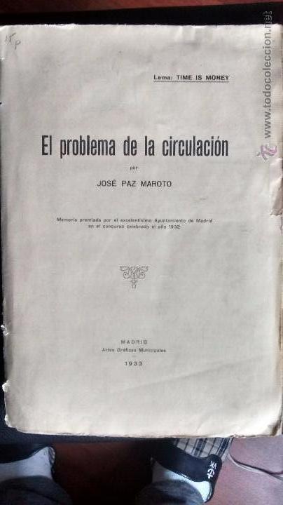 Libros antiguos: El Problema de la circulaci&oacute;n. Concurso 1932 - Foto 1