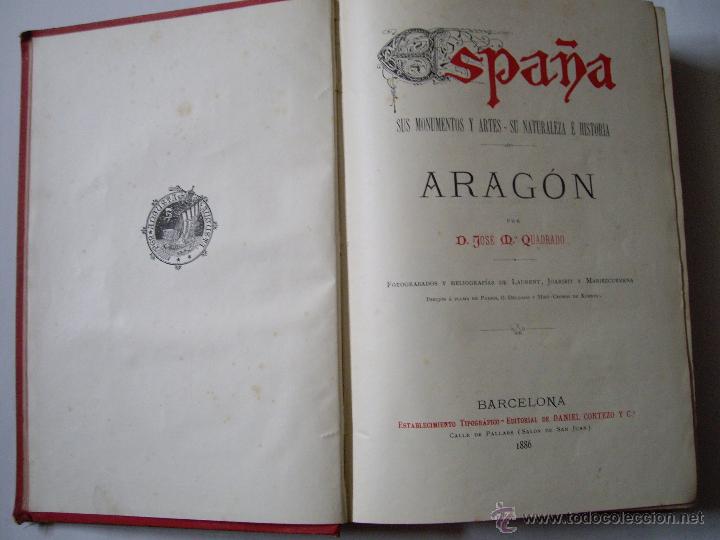 Libros antiguos: ARAGON SUS MONUMENTOS 1886 - Foto 2