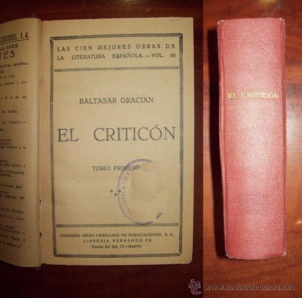Libros antiguos: GRACI&Aacute;N, Baltasar. El critic&oacute;n - Foto 1