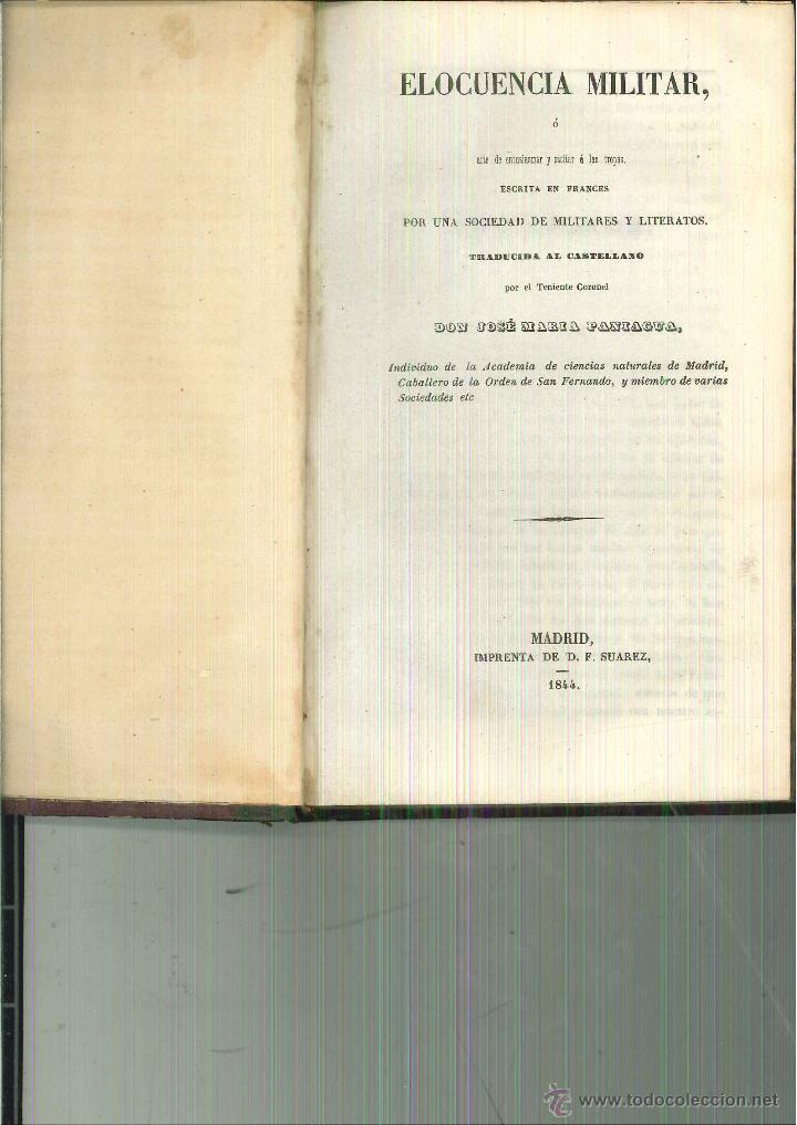 Libri antichi: ELOCUENCIA MILITAR. SOCIEDAD DE MILITARES Y LITERATOS