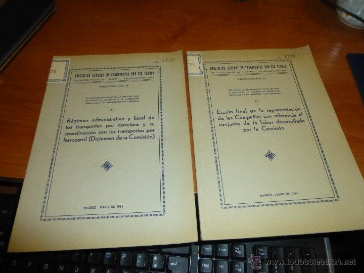 Libri antichi: 2 publicaciones de la asociacion general de transportes por via ferrea, a&ntilde;o de 1934