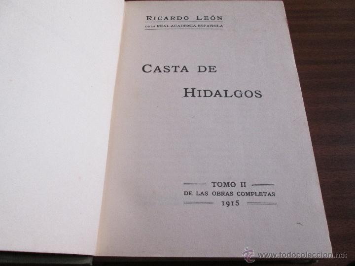 Libros antiguos: Casta de hidalgos --- Ricardo Le&oacute;n - Foto 9