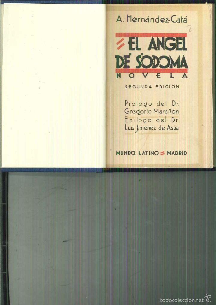 Libros antiguos: EL &Aacute;NGEL DE SODOMA. A. Hern&aacute;ndez-Cat&aacute; - Foto 1