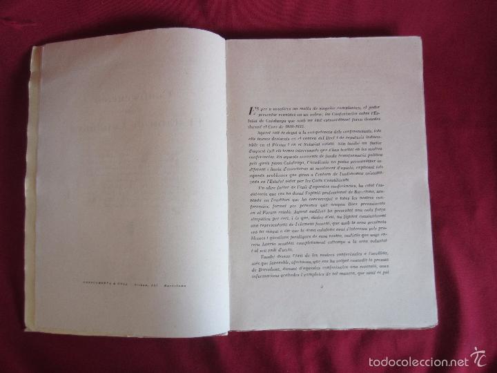 Libros antiguos: CONFER&Egrave;NCIES SOBRE LESTATUT DE CATALUNYA - 1933 - Foto 3