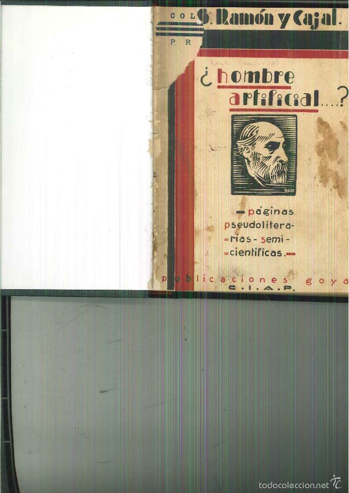 Libros antiguos: EL HOMBRE ARTIFICIAL. S. Ram&oacute;n y Cajal - Foto 1