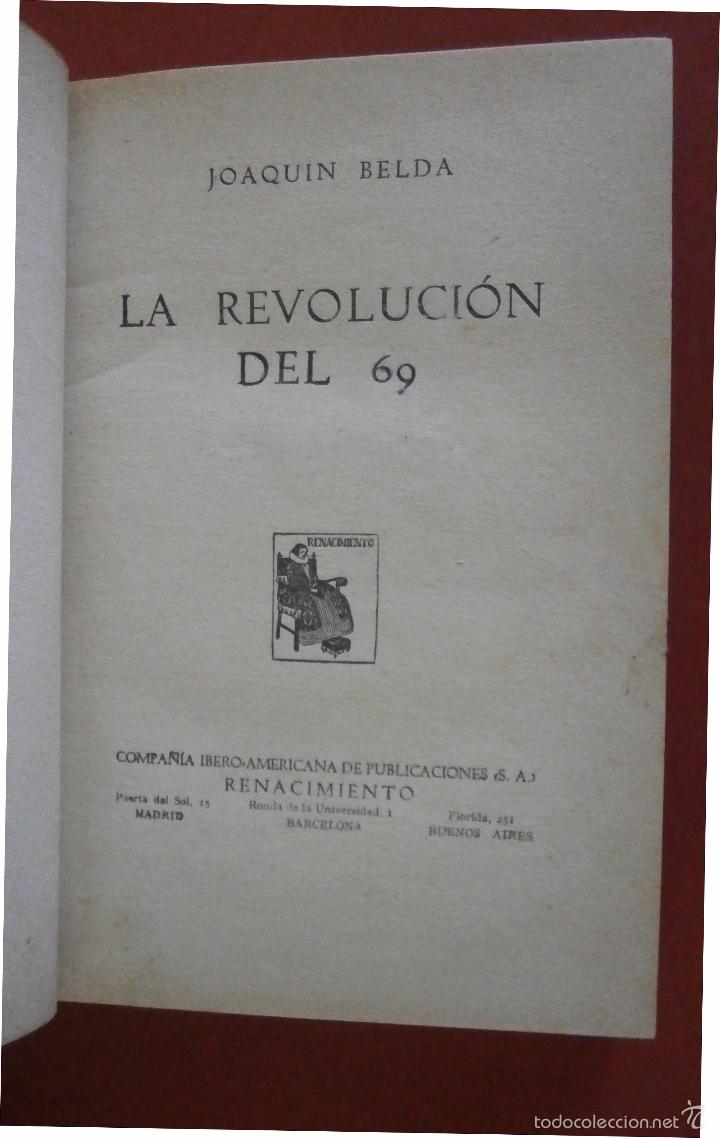 Libros antiguos: La revoluci&oacute;n del 69. Joaquin Belda - Foto 1