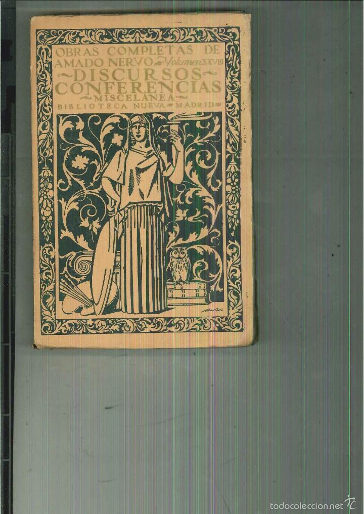 Libros antiguos: DISCURSOS Y CONFERENCIAS. Amado Nervo - Foto 1