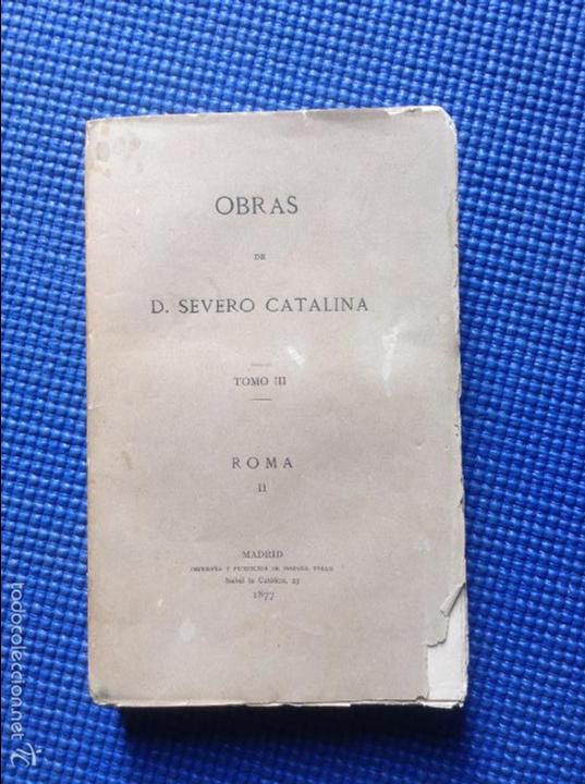 Libros antiguos: SEVERO CATALINA ROMA II 1877 - Foto 1