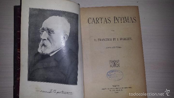 Libros antiguos: Cartas &iacute;ntimas (1911) Francisco Pi y Margall - Foto 1