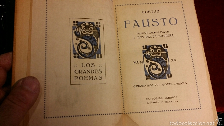 Libros antiguos: Fausto de Goethe 1920 - Foto 3