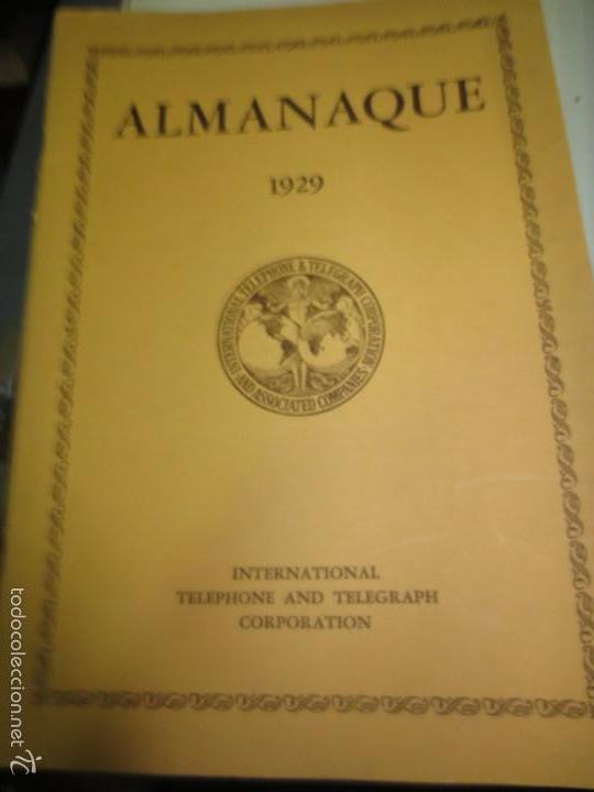 Livres anciens: ALMANAQUE 1929 EDIT INTERNACIONAL TELEPHONE AND TELEGRAPH CORPORATION