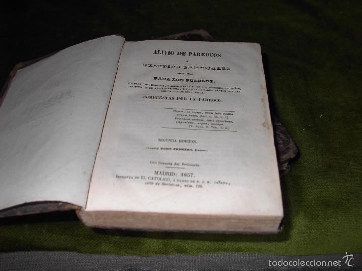 Libros antiguos: ALIVIO DE PARROCOS-A&Ntilde;O 1857-DOS TOMOS - Foto 1