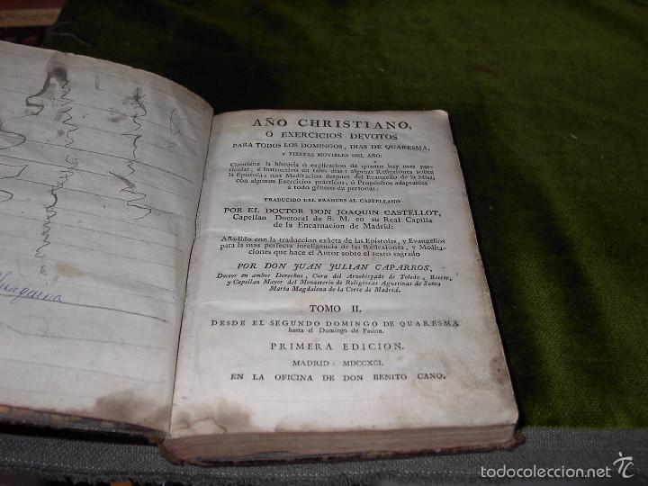 Libros antiguos: A&Ntilde;O CHRISTIANO O EJERCICIOS DEVOTOS. A&Ntilde;O 1807 - Foto 1