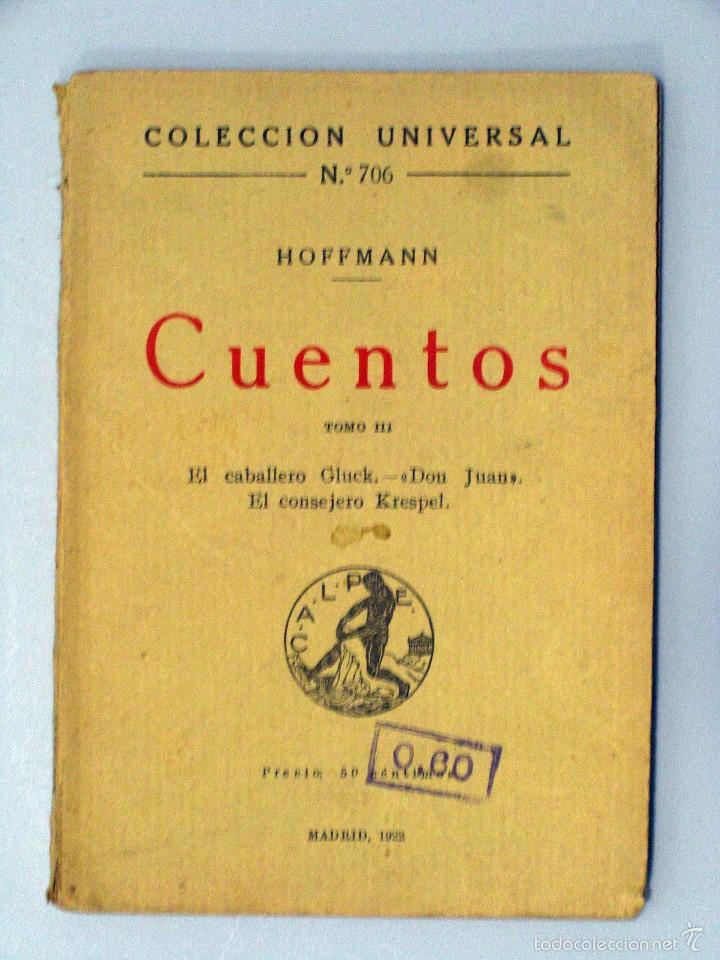 Libros antiguos: E.T.A. HOFFMANN - CUENTOS (TOMO III). CALPE, 1922. - Foto 1
