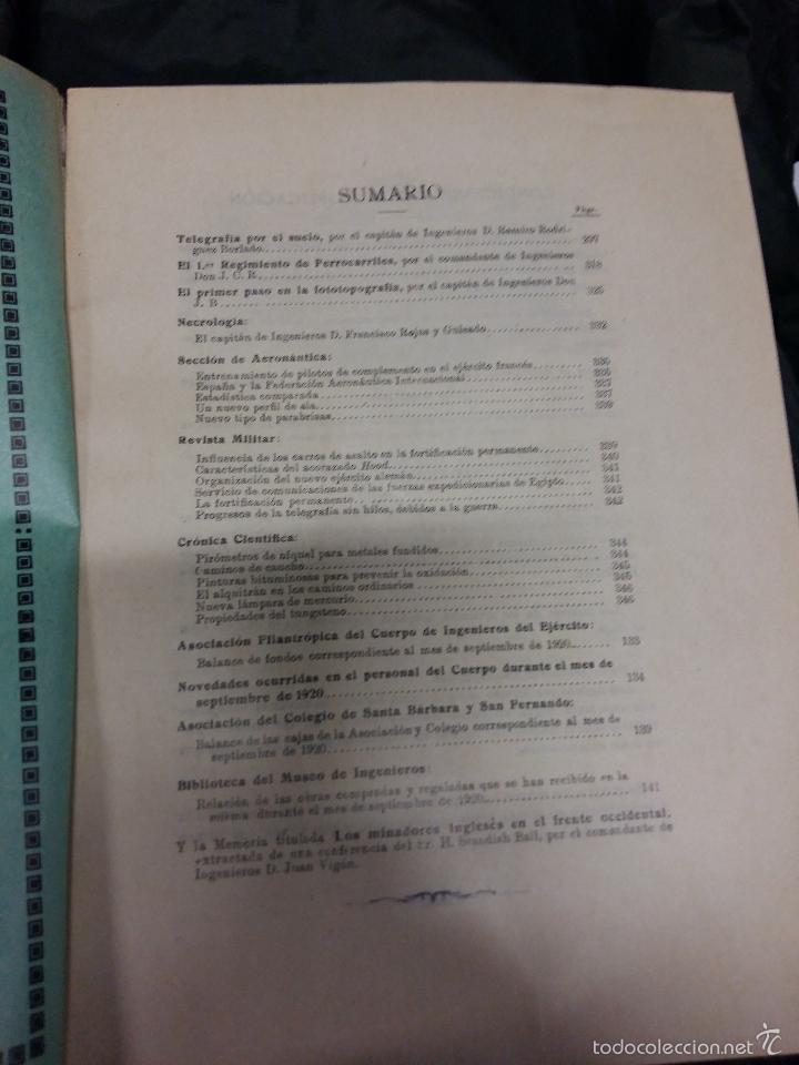 Libros antiguos: Memorial de Ingenieros del Ej&eacute;rcito. A&ntilde;o 1920. - Foto 2