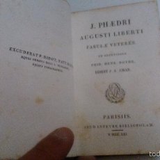 Libros antiguos: J. PHAEDRI AUGUSTI LIBERTI FABULAE VETERES. FRID. HENR. BOTHE. ED. J.A.AMAR 1821 PARIS. Lote 56628309