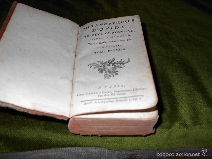 Libros antiguos: M&Eacute;TAMORPHOSES D&acute;OVIDE-A&Ntilde;O 1796 - Foto 1