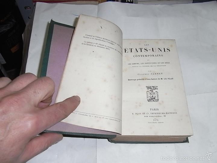 Livres anciens: Claudio Jannet, Les Etats Unis Contemporains, Paris, 1876