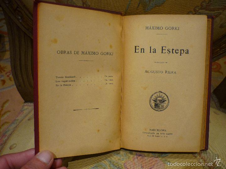 Libros antiguos: EN LA ESTEPA, DE M&Aacute;XIMO GORKI. - Foto 4