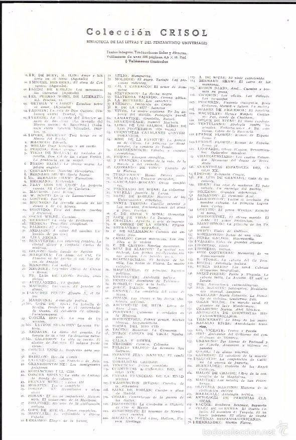 Libros antiguos: CATALOGO NUMERADO DE LA COLLECCION CRISOL. AGUILAR - Foto 1