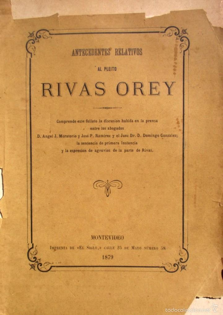 Old books: Pleito Rivas Orey Por Campos En Rincon Guaviyu en Paysandu 1879