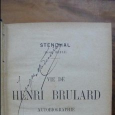 Libros antiguos: VIE DE HENRI BRULARD. STENDHAL (HENRI BEYLE). 1890. PRIMERA EDICIÓN.