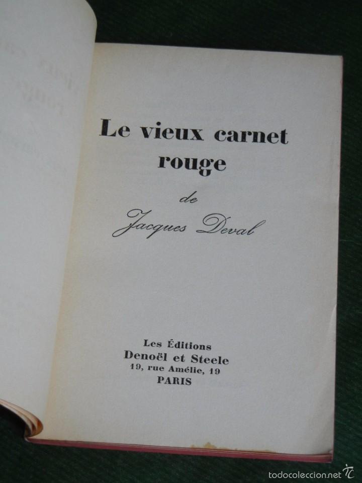 Libros antiguos: LE VIEUX CARNET ROUGE, DE JACQUES DEVAL 1935 (en frances) - Foto 2