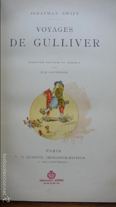 Libros antiguos: VOYAGES DE GULLIVER. JONATHAN SWIFT. C. 1890. - Foto 4