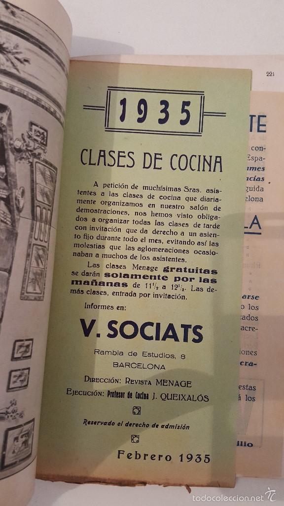 Libros antiguos: MENAGE 1935 (LIBRO COCINA) - Foto 5