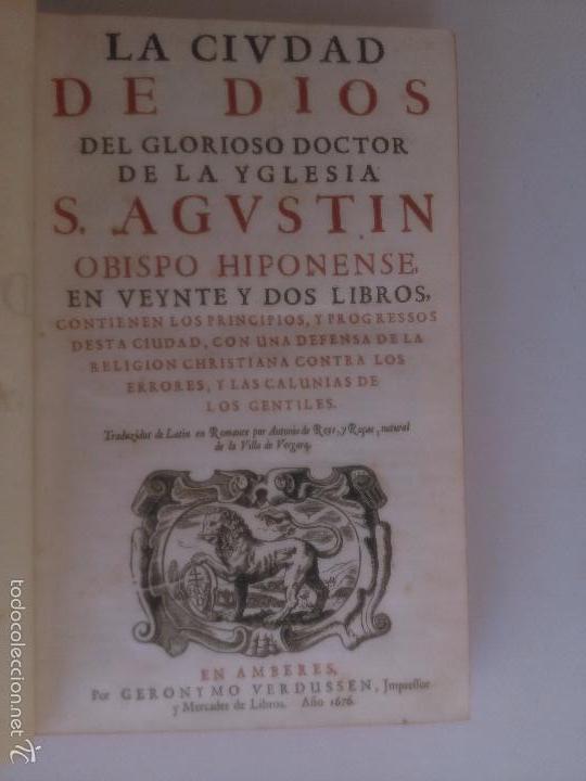 Libros antiguos: La Ciudad de Dios. San Agustin - Foto 1