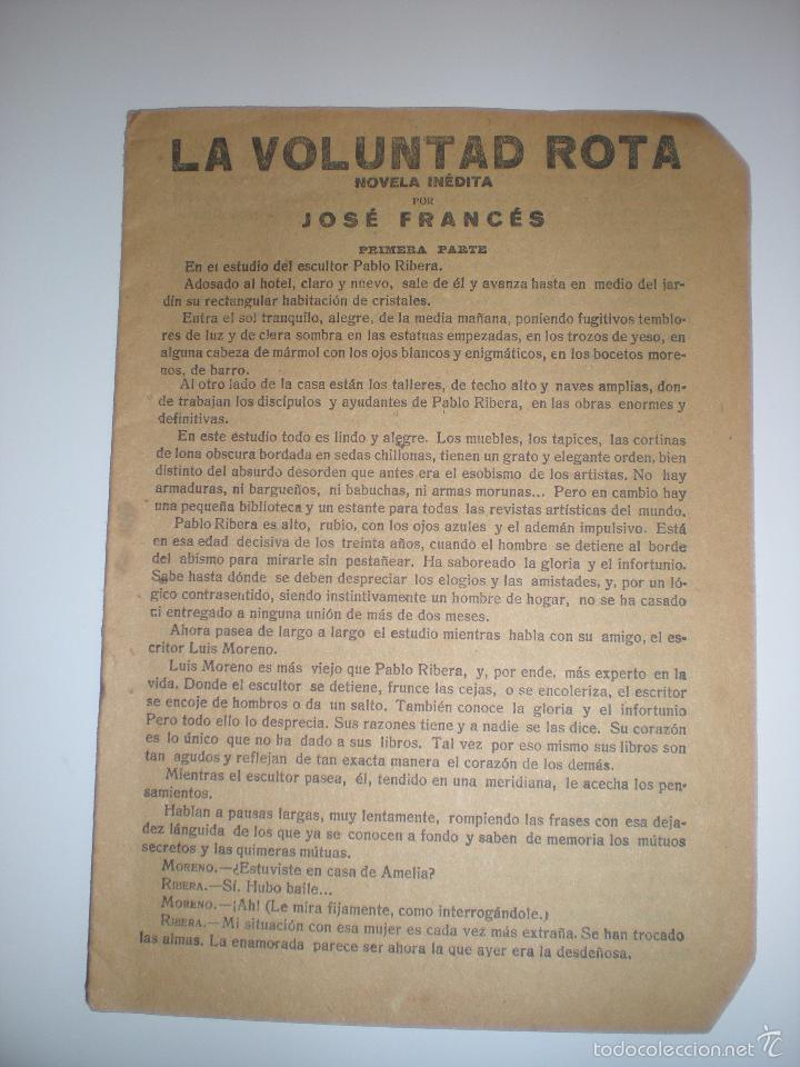 Libros antiguos: La voluntad Rota. Jos&eacute; Franc&eacute;s - Foto 1